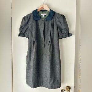 See By Chloe Dark Green Dress with Black Collar size4